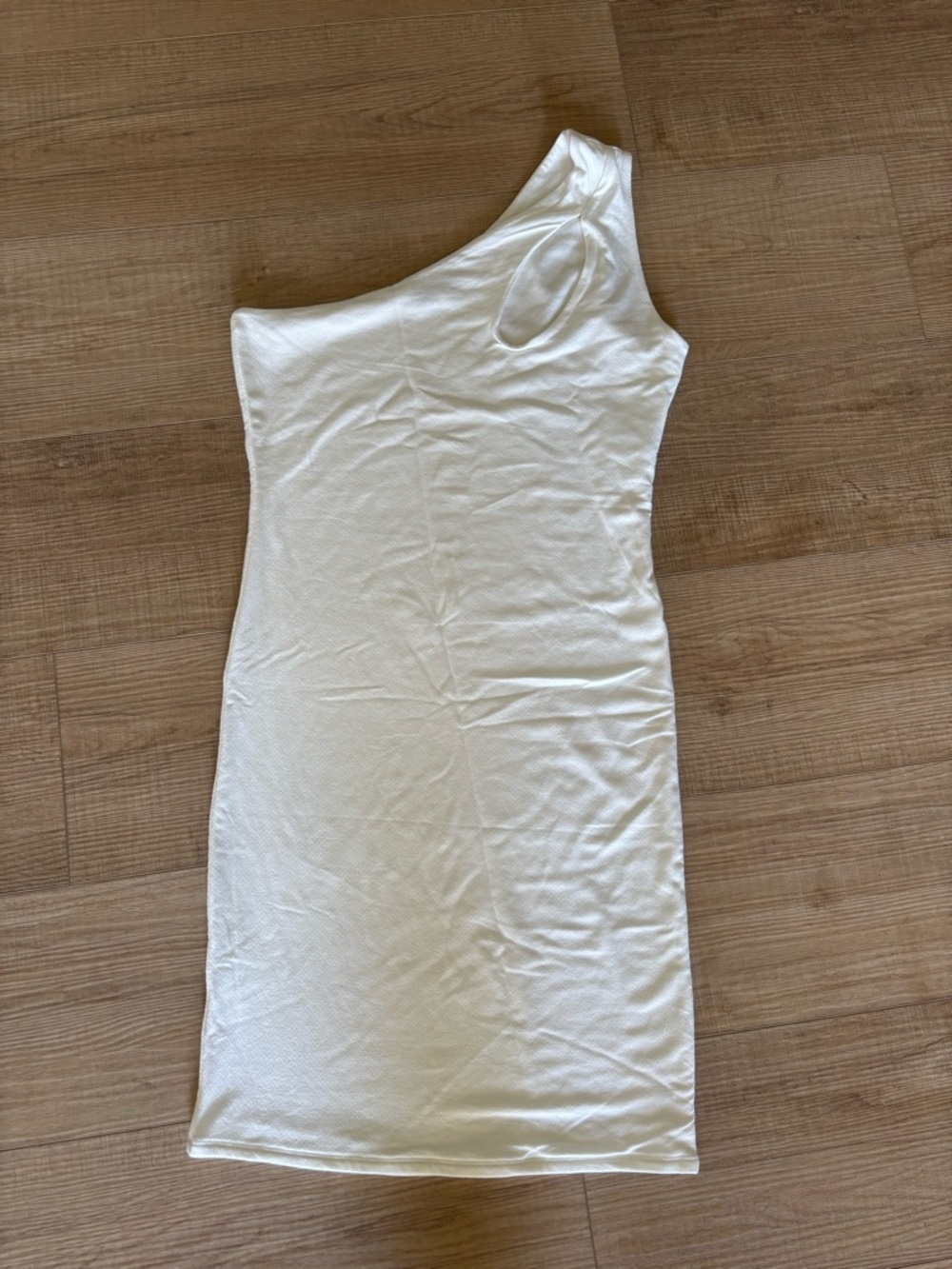 The Naked Wardrobe White Graduation Dress Bodycon Snatched One Shoulder Sz XL - Picture 3 of 9